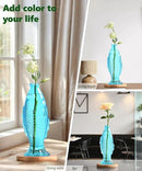 Nacome Fish Vase Glass Plant Terrarium with Wooden Stand,Planter Propagation Station for Home Office Hydroponics Desk Decoration,Unique Gardening Gifts for Plant Lovers Women Mom(Blue) by CozyNest Decor