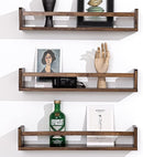 AZSKY Nursery Book Shelves 24 in Set of 3 Walnut Floating Bookshelf for Kids Room Wall Mounted Floating Shelves Solid Nursery Bookshelf Perfect Decor for Kitchen Bedroom Living Room by TinyTreasures Baby Boutique