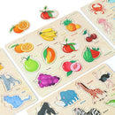 GRINNNIE Wooden Toddler Puzzle for Age 2 3 4 Years Old, 6 PCS Toddlers Learning Puzzle Set - Animal, Fruit, Sea Creature and Vehicle, Educational Toy Birthday for 3-5 Boys Girls by TinyTreasures Baby Boutique