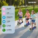 Electric Scooter for Kids Ages 6-12， Max Speed 6.5MPH, max Range 6Miles， with Acceleration Throttle and Electronic Brake， Foldable and Height Adjustable Kids Electric Scooter by TinyTreasures Baby Boutique