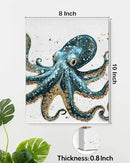 Nautical Octopus Canvas Wall Art Octopus Ocean Theme Print Poster Coastal Framed Picture Painting for Home Beach House Bedroom Wall Decor 8x10 Inch by CozyNest Decor