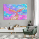 HZOHNAGO Mermaid Scales Tapestry Colorful Shiny Scales Mermaid Tail Pattern Printed Wall Tapestry Wall Hanging for Bedroom Living Room Dorm 90" W x 60" H by CozyNest Decor