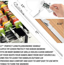 Kabob Skewers 17" Stainless Steel Long BBQ Barbecue Skewers, Flat Metal Kebob Sticks Wide Reusable Grilling Skewers for Meat Chicken,Set of 12 with Storage Bag by GreenHaven Gardens