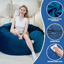 Bmag Giant Bean Bag Chair for Adults, 6FT Bean Bag Chair Convertible Bean Bag Pad, Lazy Sofa Chairs with Memory Foam Filler, Removable Washable Cover for Living Room Bedroom Office - Blue by TinyTreasures Baby Boutique