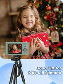 Digital Camera, 44MP Full HD 1080P Point and Shoot Camera with 64GB Card, Anti Shake 16X Zoom Compact Volg Cameras, Portable Small Camara Gift for Kids, Ages Teen Girl Boy - Green by TinyTreasures Baby Boutique