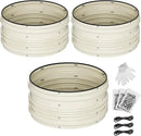 WORKPRO 3Pcs 2x2x1ft Galvanized Raised Garden Bed Set, Rust & Corrosion Protection, Easy Assembly, Safe Edge, Ideal for Vegetables & Flowers, White by GreenHaven Gardens