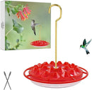 Hummingbird Feeders for Outdoors Hanging - 25 Feeding Ports 10 oz Plastic Hummingbird Feeder, Bee-Proof Leak-Proof No Drip, Easy to Clean with Cleaning Brushes by GreenHaven Gardens