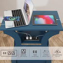 End Tables Living Room Set of 2,End Table with Charging Station and USB,Navy Blue Side Table, Nightstand for Bedroom,3 Tier End Table with Storage Shelf for Living Room Navy Blue by CozyNest Decor