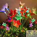 Solar Garden Lights, 2 Pack New Upgraded Solar Swaying Lights with 12 Flowers Solar Lights for Outside Garden Yard Decor Outdoor Waterproof, Gardening Birthday Gifts for Women Mom Grandma, White & Red by GreenHaven Gardens