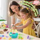 TingingYuli Arts and Crafts Kit for Kids Ages 4-8,Flower Bouquet Toys,DIY Flower Market Toys,Build Your Bouquet,Educational Christmas Birthday Gifts for 3 4 5 6 7 8 9 Year Old Girls-Blue by TinyTreasures Baby Boutique