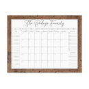 Personalized Dry Erase Wall Calendar with Custom To do list and Notes Organization Sections | Large Whiteboard Calendar (24" W x 18" H, Walnut Frame) by TinyTreasures Baby Boutique