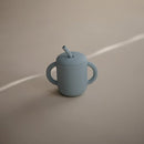 mushie 100% Silicone Training Cup & Straw for Toddlers | 6 Months+ (Powder Blue) by TinyTreasures Baby Boutique