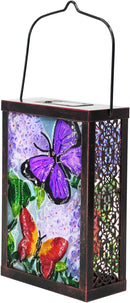 Hanging Solar Lantern, Outdoor Decorative, LED Solar Butterfly Lights, Tabletop Lamp for Outdoor Patio Garden by GreenHaven Gardens