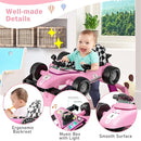 BABY JOY 4-in-1 Baby Walker, Foldable Activity Walker with Adjustable Height & Speed, Music, Lights, Steering Wheel, Comfy Seat Cushion, Activity Baby Push Walker for Boys Girls Aged 6 –18 (Purple) by TinyTreasures Baby Boutique