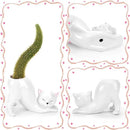 TOIVO Unique Cat Planter Pot，Indoor and Outdoor Plant Displays，Funny Ceramics Cat Flower Pot，Cat Gifts for Cat Lovers，Lovely Office Desk Room Home Decor (White, Small) by GreenHaven Gardens