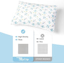 TILLYOU Toddler Pillowcase 2 Pack with Envelope Closure,13" x 18" Silky Soft Microfiber Travel Kids Pillowcase for Boys and Girls, Lucky Pony Peace Dove&Big Pink Flower by TinyTreasures Baby Boutique