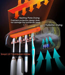 StarWin UV Toothbrush Dryer Holder, Heating Plate and Fan Drying Function, Rechargeable and Timing Tooth Brush Holder Wall-Mounted for Bathroom, No Drilling, 4 Slots by CozyNest Decor