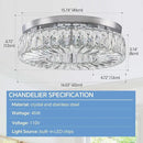 16.5 Inch Dimmable Chandelier with Remote Control LED Crystal Chandelier Modern Flush Mount Ceiling Light Fixtures for Living Room Bedroom Dining Room Entrance (dimmable-16.5") by CozyNest Decor