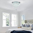 16“ Crystal Chandeliers Light Flush Mount Ceiling Light Fixtures Round Modern LED Chandelier for Living Room Bedroom Dining Room Closet Hallway (Cool White) by CozyNest Decor