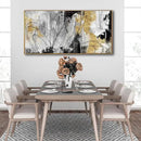 YJYart Abstract Wall Art Office Decor Gold Wall Decor for Living Room Black and White Artwork Line Art Frame Room Decor for Bedroom 24X48 Inch by CozyNest Decor
