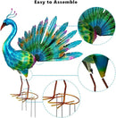 VEWOGARDEN Peacock Outdoor Statues Metal Peacock Tail Spread Garden Sculptures & Statues for Yard Lawn Patio Pool Outside Decorations, Blue by GreenHaven Gardens
