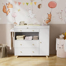 PAKASEPT Changing Table Modern Dresser with Wide Table Top, 3 Drawers, White Drawer Dresser by TinyTreasures Baby Boutique