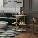 Gold Bar Carts with 4-Tier Storage Shelves, Mobile Bar Serving Cart with Wine Rack and Glass Holder, for The Home, Kitchen, Living Room, Dining Room by CozyNest Decor