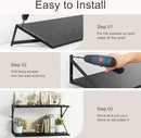 Floating Shelves 55 Inch Long, 10" Deep Floating Shelves, Black Wall Shelves 55 x 10, Set of 2, Wide Large Display Storage Shelves for Bathroom, Living Room, Rustic Wood Shelves with Brackets by CozyNest Decor