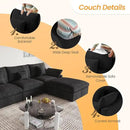 JACH U Shaped Sectional Couches, Cloud Sectional Couch with Deep Seat, 119" Down Filled Modular Sofa with Chaise, Covers Removeable & Washable, Sofas Furniture for Living Room, Black by CozyNest Decor