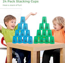 yeesport Sport Stacking Cups, 24pcs Sports Stacking Cups Sport Training Game for Challenge Competition Travel Party Gift for Kids and Adults (Blue+Green) by TinyTreasures Baby Boutique