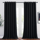 NICETOWN Black Out Curtain Panels - Home Decoration Thermal Insulated Solid Grommet Blackout Curtains/Drapes for Hall/Sliding Door (80" Wide by 108" Long, Black, Set of 2) by TinyTreasures Baby Boutique