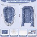Baby Lounger - Infant Lounger for Newborn 0-24 Months, Breathable & Soft Baby Lounger Cover, Portable Infant Lounger for Home and Travel, Babies Essentials Gifts - Blue by TinyTreasures Baby Boutique