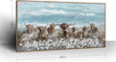 Extra Large Framed Wall Art for Living Room Big Boho Farmhouse Highland Cow Canvas Artwork Flower and Animal Picture Rustic Coastal Blue and Brown Decor for Office Bedroom Kitchen by CozyNest Decor