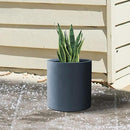 Kante 15.7" Dia Round Concrete Planter, Modern Style Large Cylindrical Plant Pot with Drainage Hole and Rubber Plug for Indoor Outdoor Patio, Charcoal by GreenHaven Gardens