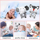 Baby Rattles 0-6 Months Newborn Toys Baby Toys 0-6 Months Rattles for Babies 0-6 Months Infant Toys 0-3 Months, Black & White High Contrast Baby Toys Plush Stuffed Toys for 0 3 6 9 12 Months Girl Boy by TinyTreasures Baby Boutique