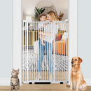 55.1 Inch Tall Baby Gate Auto Close Dog Gate Adjustable 29.92"- 48.03" Wide Pressure Mounted Walk Through Swing Pet Gate for Doorways (White, 29.92"- 48.03") by TinyTreasures Baby Boutique