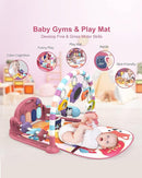 dearlomum Baby Play Mat Gym, Funny Play Piano Tummy Time Activity Mat with 5 Infant Sensory Toys, Music and Lights, Boy & Girl Gifts for Newborns 0 to 3 6 9 12 Months(New Pink) by TinyTreasures Baby Boutique