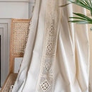 Sutuo Home Boho Curtain Crochet Lace Patchwork Semi-Blackout Bohemian Handmade Tassels, Rod Pocket Window Treatment Vintage Rustic Farmhouse Drapes for Bedroom, 1 Panel 59" W x 96" L, Beige by CozyNest Decor