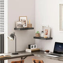 HOOBRO Floating Shelves for Wall, Wall Mounted Shelf Set of 2, 15.7" Hanging Shelf with Invisible Brackets, for Wall in Bathroom, Bedroom, Toilet, Kitchen, Living Room, Office, Charcoal Gray BC40BJ01 by CozyNest Decor