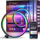 Smart LED Table Lamp, RGB+IC Lighting, Color Changing Night Light, Music Sync, DIY Mode, Stepless Dimming, App & Voice Control (2.4GHz WiFi), Works with Alexa & Google, for Bedroom & Gaming by TinyTreasures Baby Boutique