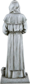 Garden Statue - Stone-Resin Saint Fiacre Indoor/Outdoor Catholic Sculpture, 24" Tall by GreenHaven Gardens