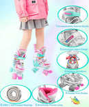 4-Pejiijar Rainbow Unicorn Kids Roller Skates for Girls Toddler Ages 2-4 5-8 8-12,Adjustable Roller Shoes with Luminous Wheels for Birthday Xmas Gifts by TinyTreasures Baby Boutique