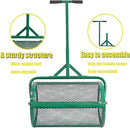 Compost Spreader, 24" Peat Moss Spreader, Roller Lawn Spreader with 3 Heights T Shaped Handle, Side Latches Powder Coated Steel Mesh Basket, Lawn & Garden Spreader for Spreading Manure Topsoil, Green by GreenHaven Gardens