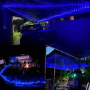 QITONG 4 Pack Solar Fairy Lights Blue, Each 33ft 100 LED String Lights Outdoor Waterproof, 8 Modes Blue Solar Lights for Outside Tree Garden Pool Wedding Party Christmas by GreenHaven Gardens