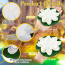 Liliful 36 Pcs Diwali Lotus Decoration Floating Lights Lotus Artificial Floating Flowers for Pool with LED Lights Battery Operated for Indian Puja Ganesh chaturthi Diwali(3.94, 5.91 Inch,White) by GreenHaven Gardens