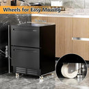 24 Inch Under Counter Dual Drawer Beverage Fridge, Weather Proof Outdoor Beverage Refrigerator for Patio, Stainless Steel Built-in Beverage Cooler for Home & Commercial Use, Black by CozyNest Decor
