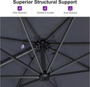 PURPLE LEAF 10 Feet Patio Umbrella with Base Outdoor Cantilever Round Umbrella Aluminum Offset Umbrella with 360-degree Rotation for Garden Deck Pool Patio Light Grey by GreenHaven Gardens