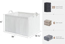StorageWorks Storage Bins, Fabric Storage Bins for Shelves, Extra Large Storage Baskets with Metal Frame, Closet Baskets and Bins with Handles, Jumbo, Gray and White Stripes, 2-Pack by TinyTreasures Baby Boutique