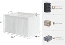 StorageWorks Storage Bins, Fabric Storage Bins for Shelves, Extra Large Storage Baskets with Metal Frame, Closet Baskets and Bins with Handles, Jumbo, Gray and White Stripes, 2-Pack by CozyNest Decor