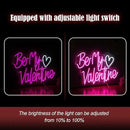 Be My Valentine Neon Sign Dimmable Pink LED Letters Light Up sign for Wall Decor USB Valentine Neon Light for Valentine's Day Lover Gift Bedroom Atmosphere Decor(12.6 * 16.5In) by CozyNest Decor
